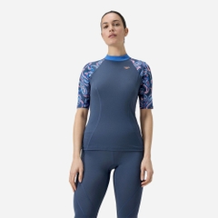 Áo Bơi Chống Nắng Tay Ngắn Nữ Printed Splice - Xanh Dương