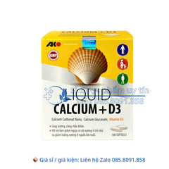 Viên uống Liquid Calcium+D3 giúp bổ sung calci, vitamin D3 giúp xương, răng chắc khỏe hộp 100 viên
