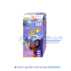 Viên uống Omega 369 Dầu Gấc Q10 Giúp bổ sung chất chống oxy hoá, tốt cho mắt, giảm nguy cơ xơ vữa động mạch hộp 100 viên