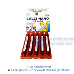 Siro Calci Nano K2 Gold giúp xương răng chắc khỏe giúp giảm nguy cơ còi xương, loãng xương hộp 20 ống