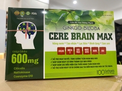 (Mua Sỉ Liên Hệ Zalo) Viên uống Bổ Não thông mạch Ginkgo Biloba Cere Brain Max Hộp Xanh Trắng giúp hoạt huyết, tăng cường lưu thông máu hộp 100 viên