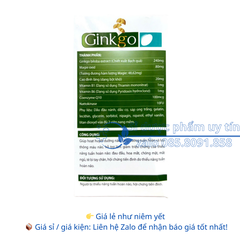 Viên uống Bổ não Ginkgo giúp hoạt huyết dưỡng não, tăng cường tuần hoàn và lưu thông máu não hộp 100 viên