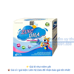 Siro Zinc DHA giúp ăn ngon, hỗ trợ tăng cường sức khỏe, nâng cao sức đề kháng hộp 20 ống