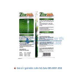 Siro Zinc DHA giúp ăn ngon, tăng cường sức khỏe, nâng cao sức đề kháng hộp 20 ống