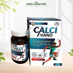 Viên uống Calci Nano giúp bổ sung calci, vitamin D3, vitamin K2, hỗ trợ phát triển xương, răng chắc khỏe hộp 60 viên