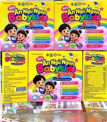 Siro Ăn Ngủ Ngon Babykids Gold Plus Sữa Non Yến Sào Hồng Sâm giúp tăng tiêu hoá, ăn ngủ ngon, tăng đề kháng hộp 20 ống