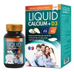 (Mua Sỉ Liên Hệ Zalo) Viên uống Liquid Calcium+D3 Xanh giúp bổ sung calci, vitamin D3 giúp xương, răng chắc khỏe hộp 30 viên
