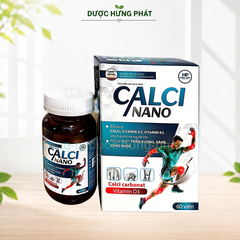 Viên uống Calci Nano giúp bổ sung calci, vitamin D3, vitamin K2, hỗ trợ phát triển xương, răng chắc khỏe hộp 60 viên