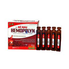 Siro Bổ Máu Hemopolyn giúp bổ sung sắt và acid folic cho cơ thể, hỗ trợ quá trình tạo hồng cầu hộp 20 ống