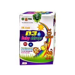 Siro DK Gold Aquatrim D3 Baby Ddrops giúp bổ sung vitamin D3 cho cơ thể, giúp tăng cường hấp thu canxi, hỗ trợ phát triển xương răng hộp 10 ml