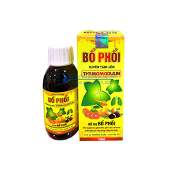 Siro Bổ Phổ Xuyên Tâm Liên Thymomodulin giúp bổ phổi, giảm ho, giảm đờm, giảm đau rát họng, khản tiếng do viêm họng, viêm phế quản hộp 125ml