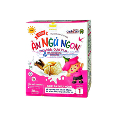 Siro Ăn Ngủ Ngon Babykids Gold Plus Sữa Non Yến Sào Hồng Sâm giúp bồi bổ sức khỏe, tăng cường tiêu hóa, giúp ăn ngủ ngon, nâng cao sức đề kháng hộp 20 ống