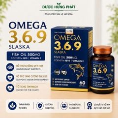 Viên uống Omega 3.6.9 Slaska giúp tăng cường thị lực, tốt cho tim mạch hộp 60 viên
