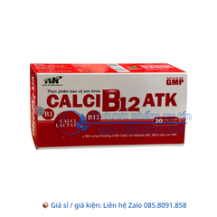 Siro Calci B12 ATK giúp bổ sung khoáng chất Calci và Vitamin B1, B12 cho cơ thể hộp 20 ống