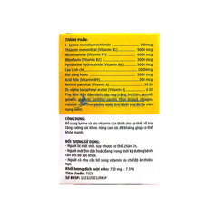 Viên uống Multivitamin B-15 Gold giúp bổ sung lysine và các vitamin, giúp  tăng cường sức khỏe, nâng cao sức đề kháng hộp 100 viên