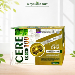 Viên uống bổ não Cere DHA – 100 giúp hoạt huyết, tăng cường tuần hoàn máu não hộp 100 viên