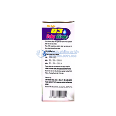 Siro DK Gold Aquatrim D3 Baby Ddrops giúp bổ sung vitamin D3 cho cơ thể, giúp tăng cường hấp thu canxi, hỗ trợ phát triển xương răng hộp 10 ml