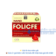 Siro Nano Folicfe +++ giúp bổ sung sắt và acid folic hộp 20 ống