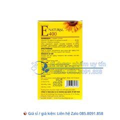 Viên uống E Natural 40.0 hỗ trợ làm đẹp da, hạn chế năm, sạm da hộp 100 viên