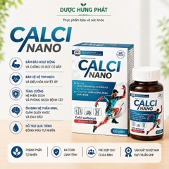 Viên uống Calci Nano giúp bổ sung calci, vitamin D3, vitamin K2, hỗ trợ phát triển xương, răng chắc khỏe hộp 60 viên