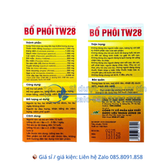 Siro Bổ Phổi TW28 giảm ho, long đờm, giảm đau họng, khản tiếng, viêm họng, viêm phế quản hộp 100 ml