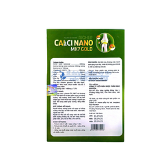 Viên uống Richer Calci Nano MK7 Gold giúp bổ sung Calci, vitamin D3, MK7 và khoáng chất cần thiết hỗ trợ làm giảm nguy cơ loãng xương, xốp xương, thiếu calci hộp 60 viên