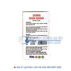 Viên uống Vương Nhãn Khang Gold Care giúp tăng cường thị lực, hỗ trợ giảm khô mắt, mỏi mắt, nhìn mờ hộp 30 viên