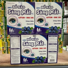 Siro Bổ Não Sáng Mắt AC Lutein DHA giúp tăng cường tuần hoàn máu, giúp bảo vệ sức khỏe đôi mắt hộp 20 ống