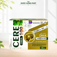 Viên uống bổ não Cere DHA – 100 giúp hoạt huyết, tăng cường tuần hoàn máu não hộp 100 viên