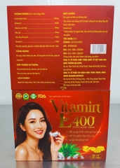 (Mua Sỉ Liên Hệ Zalo) Viên uống Vitanin E 400 With Aloe Vera giúp bổ sung vitamin E, hỗ trợ chống oxy hóa, giúp bảo vệ và hạn chế lão hóa da, giúp da sáng, mịn hộp 2 lọ x 30 viên