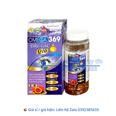 Viên uống Omega 369 Dầu Gấc Q10 Giúp bổ sung chất chống oxy hoá, tốt cho mắt, giảm nguy cơ xơ vữa động mạch hộp 100 viên