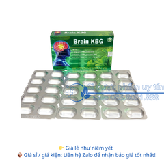 Viên Uống Bổ Não Brain KBG giúp tăng cường tuần hoàn máu đau đầu, chóng mặt, suy giảm trí nhớ hộp 30 viên