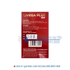 Viên uống bổ gan Livega Plus New giúp thanh nhiệt, giải độc gan, tăng cường chức năng gan hộp 60 viên