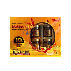 Nước Yến Sào Naveenest Đông Trùng Hạ Thảo giúp bồi bổ cơ thể, tăng cường sức khoẻ hộp 6 lọ