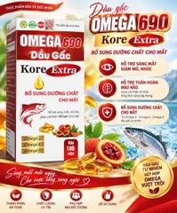 (Mua Sỉ Liên Hệ Zalo) Viên uống Omega 690 Dầu Gấc Kore Extra giúp tăng cường thị lực, tốt cho tim mạch, cải thiện trí nhớ hộp 100 viên