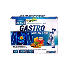 Gel Nghệ Mật Ong Curcumin Nano Dio Gastro Yuman Care giúp bảo vệ dạ dày, giảm viêm loét dạ dày tá tràng hộp 20 gói