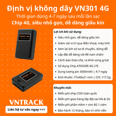 Định vị không dây VN301 4G - Pin 3000mAh