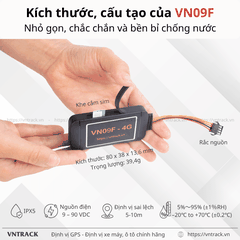 VN09F – Định vị GPS 4G ổn định cho ô tô kèm Tắt máy từ xa cho xe máy