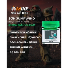 SƠN MÔ HÌNH JUMPWIND - MÀU PURA CLEAR 18ml  - CHUYÊN DỤNG CHO GUNDAM, FIGURE MIKE SƠN MÔ HÌNH