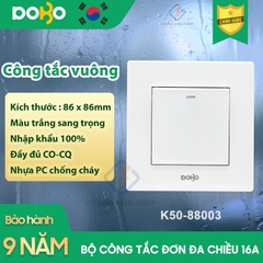 [Đế vuông] Bộ công tắc ổ cắm điện âm tường DoBo Hàn Quốc K50T nhựa chống cháy nhập khẩu chính hãng - Bảo hành 9 năm