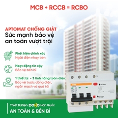 [RCBO 3P 32A] Cầu Dao Chống Giật  RCBO 3 Pha 380V 32A RCBO DOBO KOREA siêu nhạy - 4.5kA 30mA (Aptomat chống giật) DZ47LE-88323P