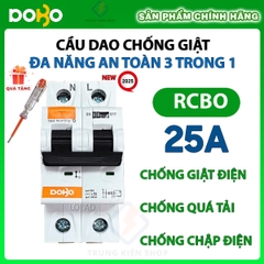[RCBO 25A] Cầu Dao Chống Giật RCBO DOBO KOREA đa năng - siêu nhạy 4kA 30mA - Aptomat chống giật test trực tiếp - DB65LE-882522