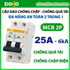 Cầu Dao Tự Động MCB DOBO KOREA 2P 6kA  Loại Tốt CHỐNG CHẬP - CHỐNG QUÁ TẢI SIÊU NHẠY ( Aptomat chống chập)