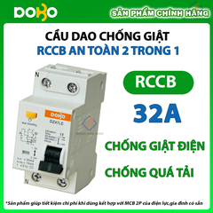 Cầu Dao Chống Giật RCCB 2P16-20-25-32-40-50-63A 30mA  DOBO KOREA đa năng - siêu nhạy - test giật trực tiếp