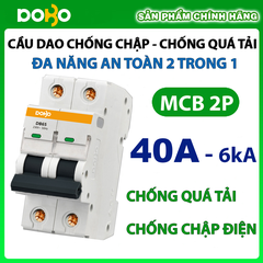 Cầu Dao Tự Động MCB DOBO KOREA 2P 6kA  Loại Tốt CHỐNG CHẬP - CHỐNG QUÁ TẢI SIÊU NHẠY ( Aptomat chống chập)
