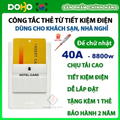 (Có thẻ từ) Bộ công tắc thẻ từ Chữ Nhật khách sạn tiết kiệm điện 40A Hàng tốt - Công tắc tiết kiệm điện khách sạn DoBo Korea