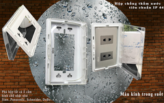 Hộp Chống Nước - Hộp Che Mưa cho ổ cắm điện âm tường hình vuông (Hàng Chính Hãng DoBo Korea - Loại Tốt - Kháng nước IP44