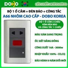 Bộ công tắc ổ cắm điện âm tường DoBo Hàn Quốc A66 nhôm cao cấp nhập khẩu chính hãng - Bảo hành 9 năm - NPP Trung Kiên
