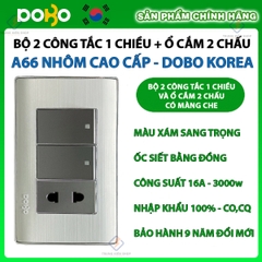 Bộ công tắc ổ cắm điện âm tường DoBo Hàn Quốc A66 nhôm cao cấp nhập khẩu chính hãng - Bảo hành 9 năm - NPP Trung Kiên