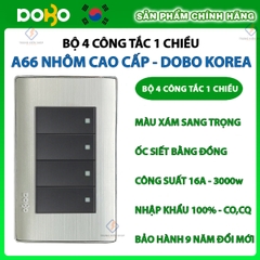 Bộ công tắc ổ cắm điện âm tường DoBo Hàn Quốc A66 nhôm cao cấp nhập khẩu chính hãng - Bảo hành 9 năm - NPP Trung Kiên